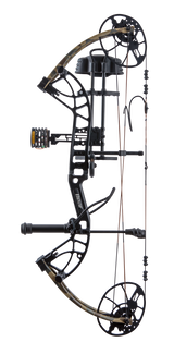 Side view of Bear Archery Cruzer G4 compact bow with 75% let off, highlighting its lightweight and compact frame.