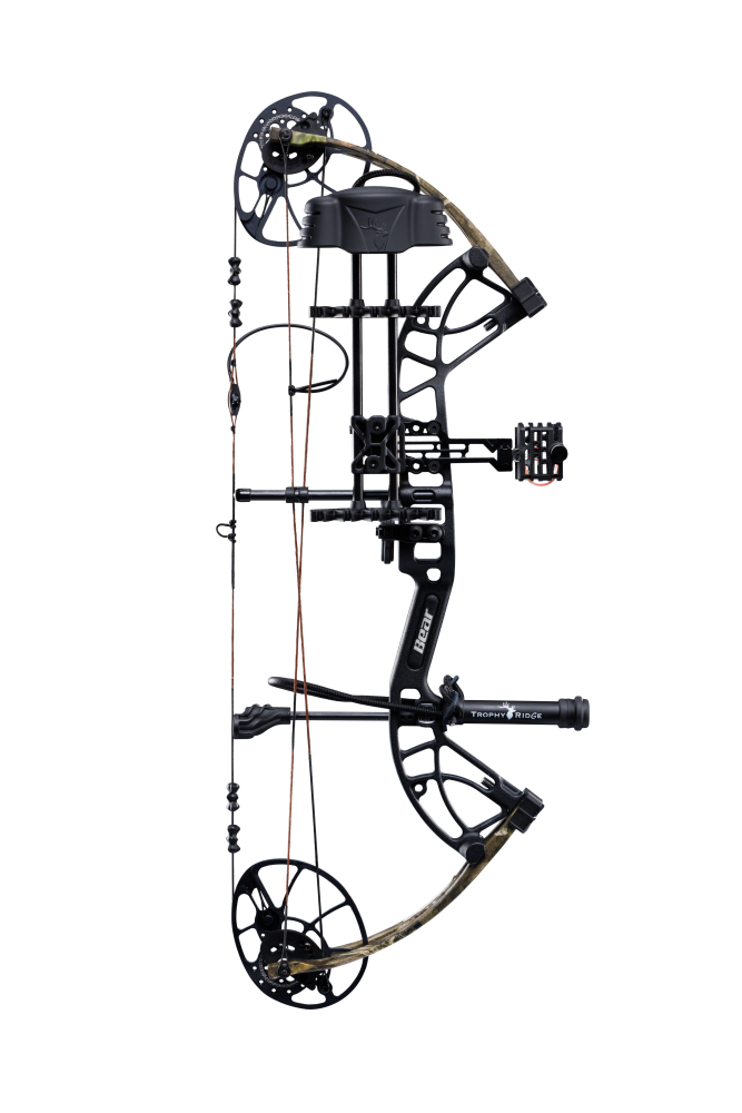 Side view of the Bear Archery Cruzer G4 Compound Bow highlighting its modern, lightweight, and compact frame.