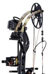 Close up of Trophy Ridge scope and Bear Archery Cruzer G4 cam system.