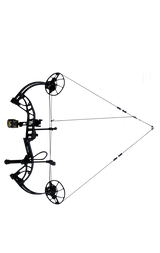 Bear Cruzer G4 RTH Compact Bow in color Shadow aiming left showcasing it's 14"-30" draw length.