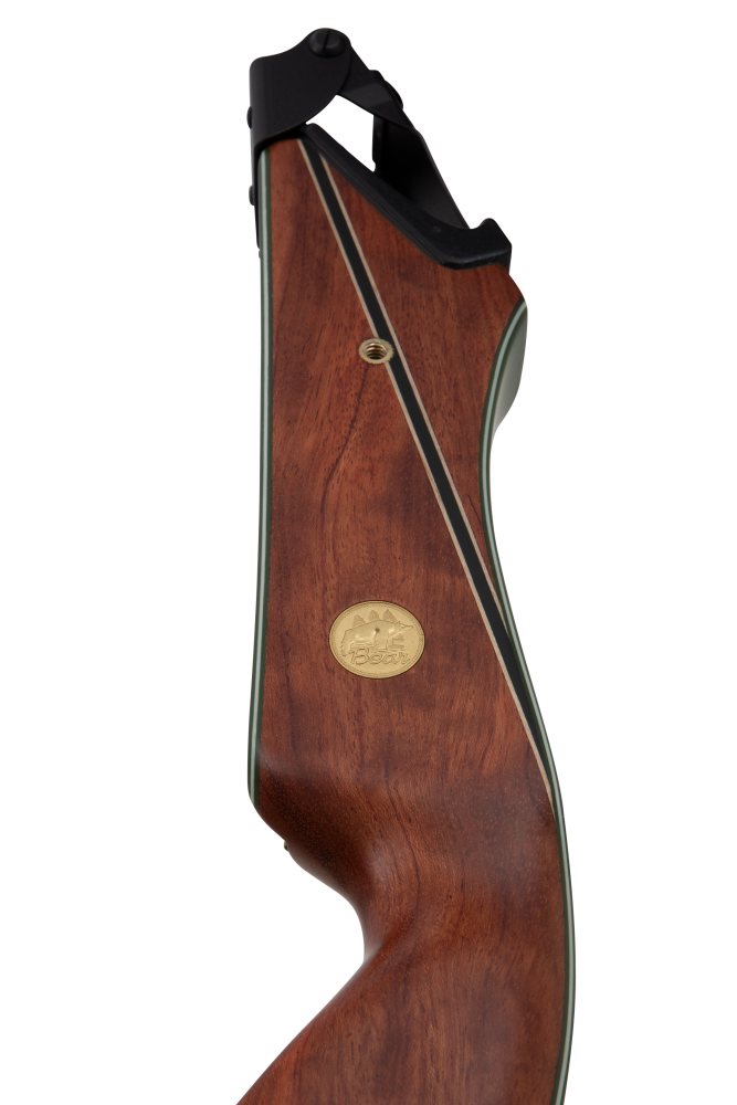Bear Archery's Fred Bear Take Down - Traditional Archery - Longbows -  Recurve Bows - Hunting Recurve Bows - Hunting Longbows - Bubinga With Green Glass - right hand - left hand - Bear Achery Traditional Bow