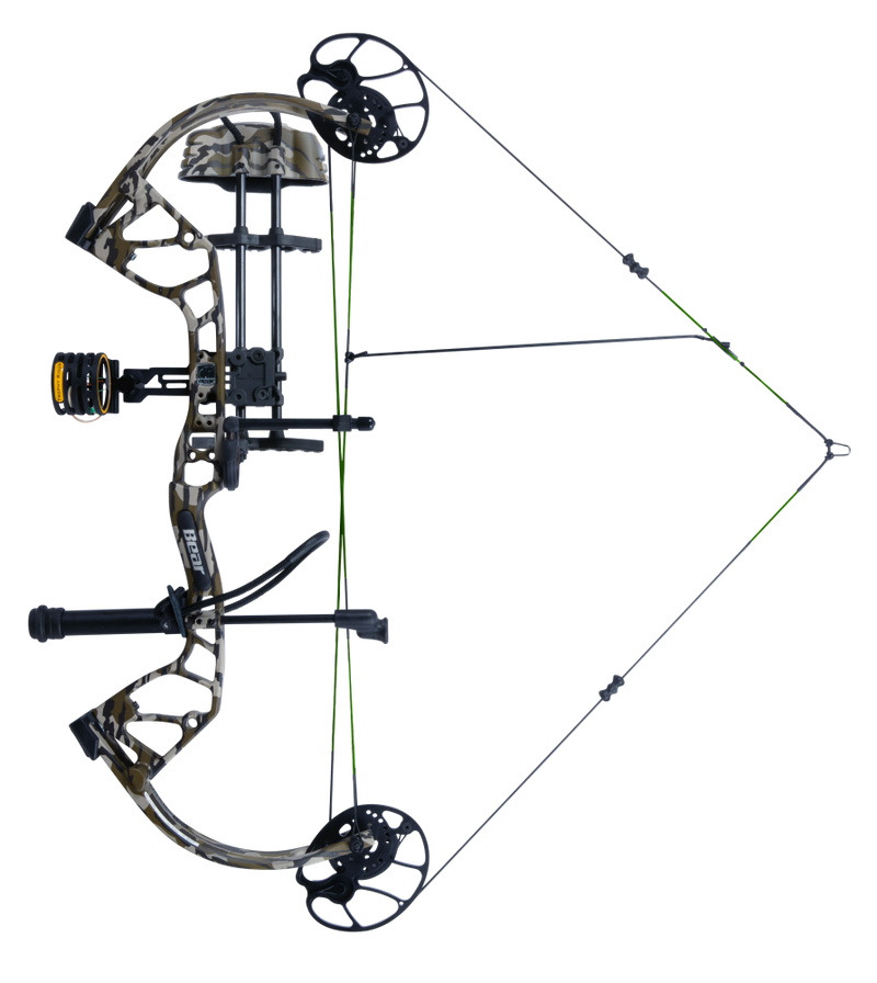 High-performance Bear Archery Gamekeeper bow adjustable draw weights ranging from 5 to 50 pounds and draw lengths from 12 to 27 inches.