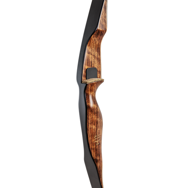 Crowned, cut-on center arrow shelf with leather side plate and bear hair arrow rest_2