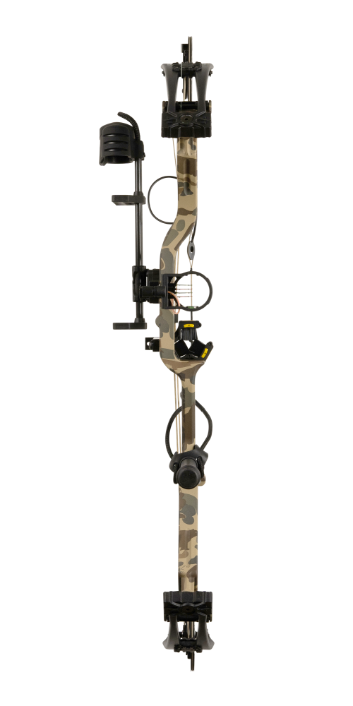 The XR comes either Ready to Hunt or as a bow only option. The RTH version includes Fatal 4-pin sight, Whisker Biscuit V, 5-Spot quiver, stabilizer, peep sight, and D-loop from Trophy Ridge_4