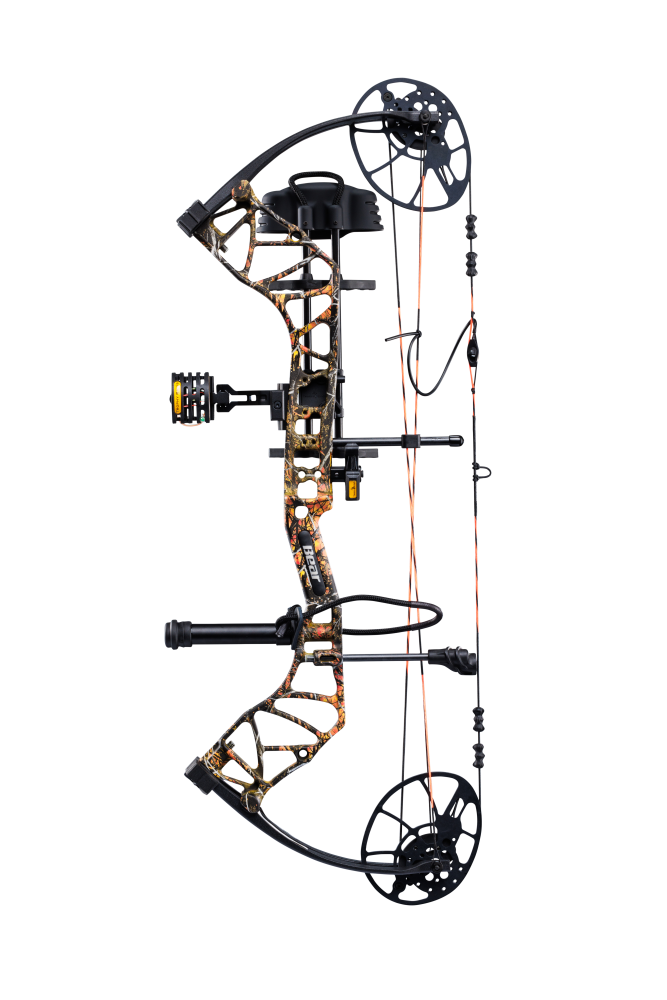 Side view showcasing Trophy Ridge’s ultimate ready-to-hunt package on Bear Archery's Legit MAXX RTH adjustable compound bow. 