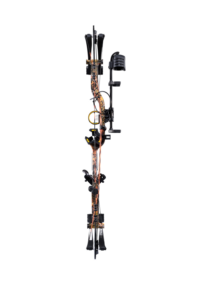Back view of Bear Archery Legit MAXX RTH compound bow showcasing its adjustable compound 30" axel length.