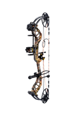 Side view of Bear Legit MAXX RTH adjustable compound bow in color Wildfire displayed on a transparent background. 