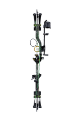 Back view of Bear Archery Legit MAXX RTH compound bow showcasing its adjustable compound 30" axel length.