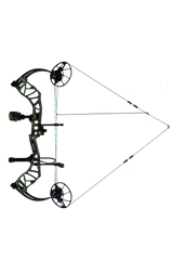 Bear Archery Legit MAXX RTH compound bow with an adjustable draw length from 14 to 30 inches aimed left.