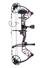 Bear Archery Legit MAXX RTH Compound Bow for bowhunting displayed against a transparent background, emphasizing its professional build quality, Muddy color option, and Trophy Ridge ready-to-hunt accessories.