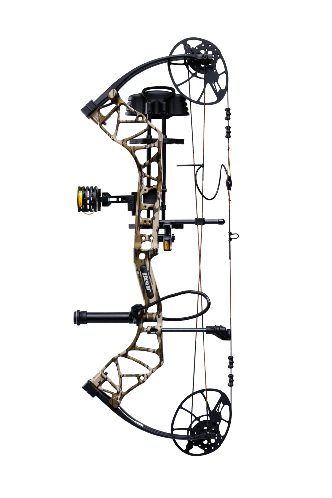 Side view showcasing Trophy Ridge’s ultimate ready-to-hunt package on Bear Archery's Legit MAXX RTH adjustable compound bow.