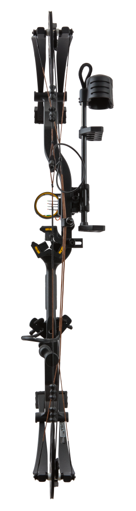 Back view of Bear Archery Legit MAXX RTH compound bow showcasing its adjustable compound 30" axel length.