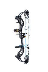 Bear Archery Legit MAXX RTH Compound Bow for bowhunting displayed against a transparent background, emphasizing its professional build quality, Inspire color option, and Trophy Ridge ready-to-hunt accessories.