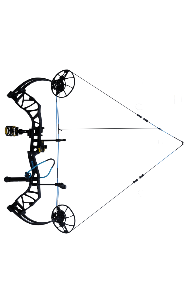 Bear Archery Legit MAXX RTH compound bow with an adjustable draw length from 14 to 30 inches aimed right.