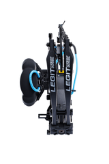 Close up of compound bow limbs showcasing Bear Archery Legit MAXX RTH adjustable compound bow logo on color Inspire.
