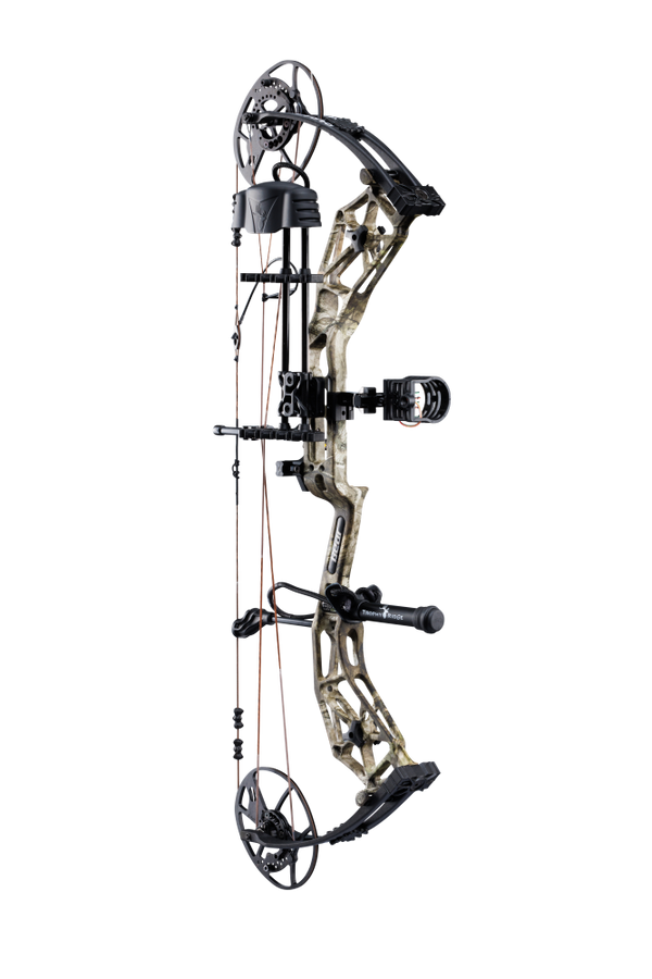 Bear Archery Paradigm hunting bow with Trophy Ridge Ready-to-Hunt package. The Paradigm is a long draw compound bow.