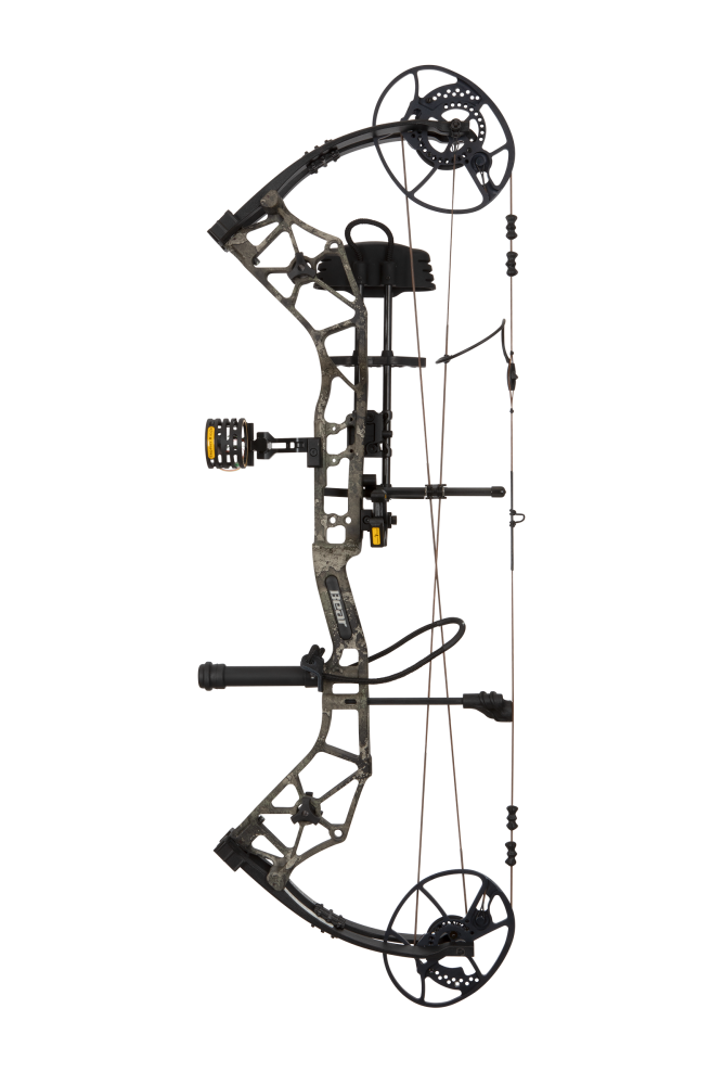 Bear Archery Paradigm hunting bow in color True Timber Strata. The Paradigm is a long draw compound bow.