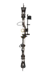 Full view of the Bear Archery Paradigm hunting bow in color True Timber Strata with an adjustable draw long draw length of 27 - 32 inches.