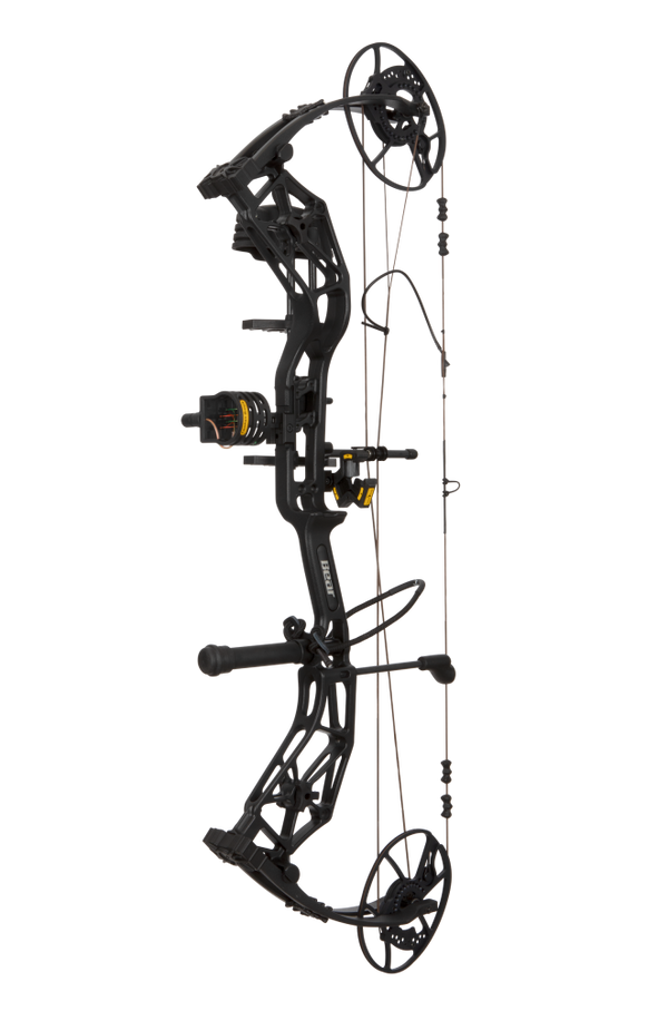 Bear Archery Paradigm hunting bow with Trophy Ridge Ready-to-Hunt package. The Paradigm is a long draw compound bow.