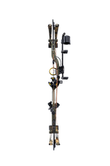 Full view of the Bear Archery Legit MAXX RTH Special Edition compound bow in color Throwback Green shown from behind.
