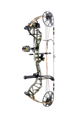 Side view of the Bear Archery Legit MAXX RTH Special Edition compound in color Throwback Green highlighting its 30-inch axle-to-axle length and 6.25” brace height.
