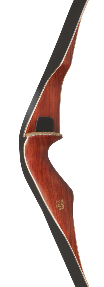 Crowned, cut-on center arrow shelf with leather side plate and bear hair arrow rest_2