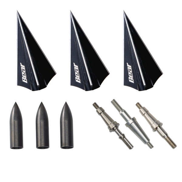 Bear Archery Three Blade Razorhead - Three Blade Broadheads - 3 Blade Broadhead - Bear Razorhead Broadheads