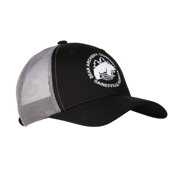 bear archery hat - traditional archery hat - bear archery black and white traditional logo hat