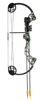 Bear Archery Warrior Youth Bow Includes Trophy Ridge Whisker Biscuit, Armguard, Quiver, and Arrows Recommended for Ages 11 and Up. Kids archery set. 