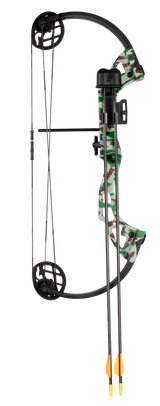 Bear Archery Warrior Youth Bow Includes Trophy Ridge Whisker Biscuit, Armguard, Quiver, and Arrows Recommended for Ages 11 and Up - kids archery set