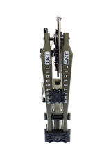 Close up of Bear Archery Whitetail INT compound bow for bowhunting in Olive color.