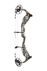 Bear Archery Whitetail INT Compound Bow for bowhunting displayed against a transparent background, emphasizing its professional build quality and Throwback Green color option.