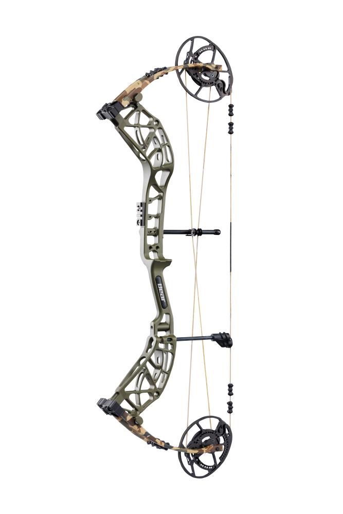 Side view showcasing KillerWave limb dampeners on Bear Archery's Whitetail INT.