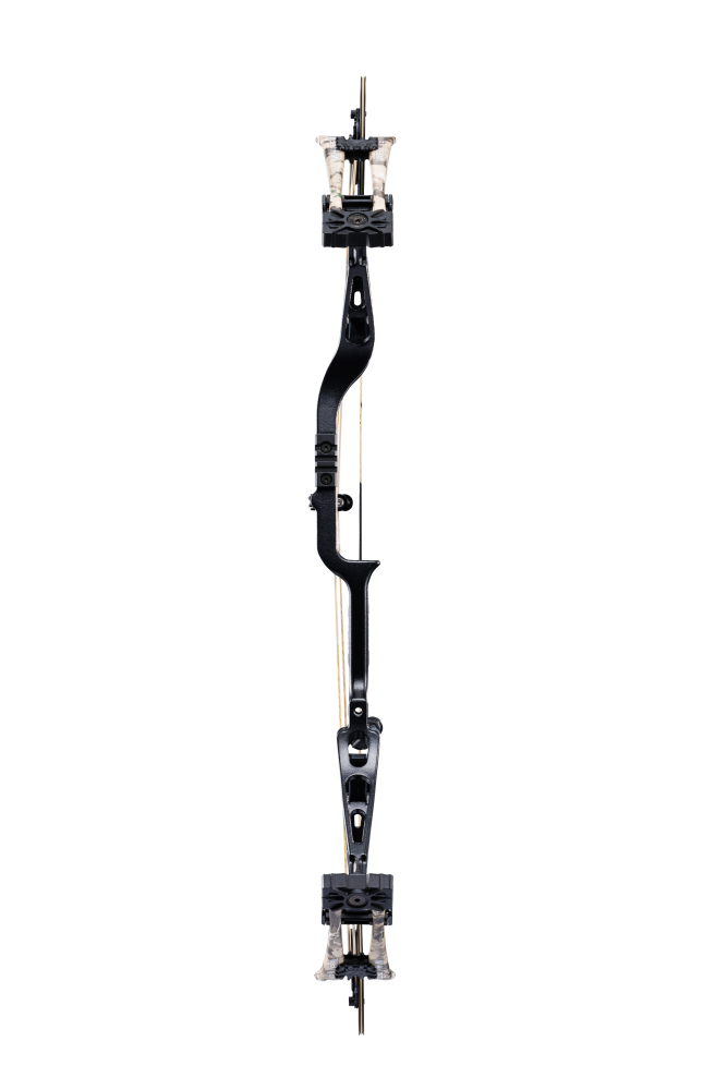 Front view Bear Whitetail INT with EKO cams in color Veil Whitetail.