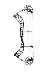Side view of Bear Archery's Whitetail INT compound bow in color Veil Whitetail highlighting its KillerWave limb dampeners.