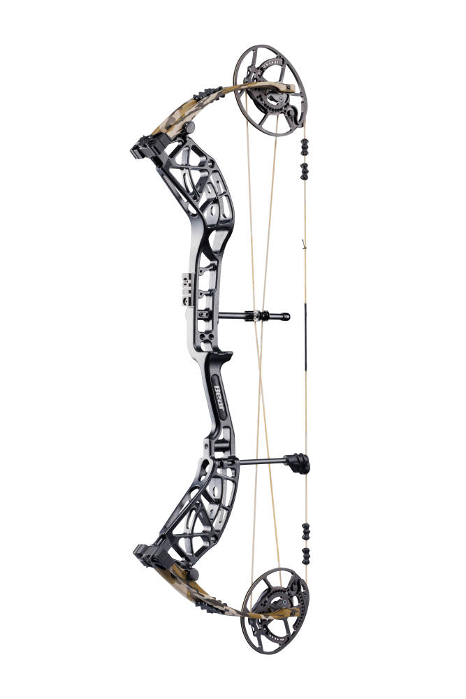 Side view of the Bear Archery Whitetail INT Compound Bow highlighting its modern, lightweight frame.