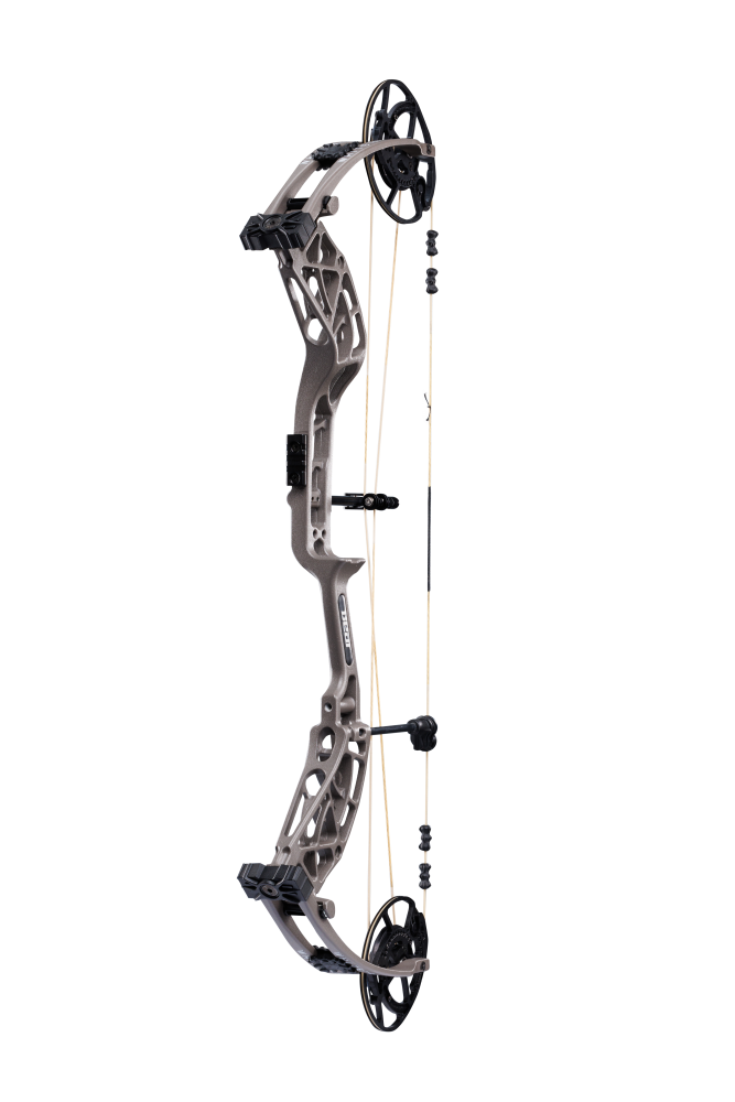 Full view of Bear Whitetail INT compound bow with EKO cam system. 