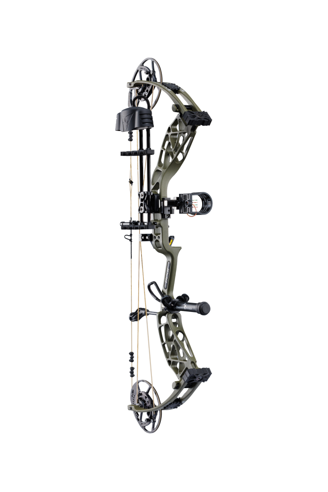The Bear Whitetail INT RTH compound bow has adjustable let-off options of 75, 80, 85, or 90 percent.