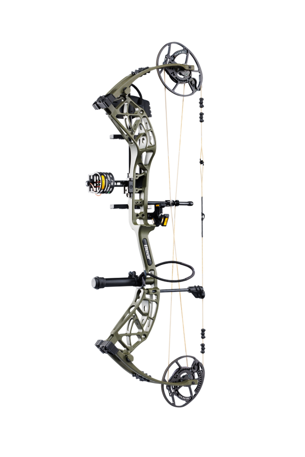Side view showcasing KillerWave limb dampeners on Bear Archery's Whitetail INT RTH.