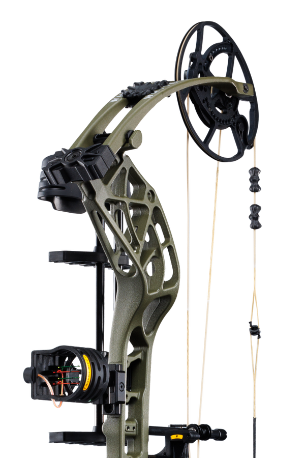 Close up of new roller cable guard system matched with the proven EKO cam system for an unrivaled draw cycle on the Whitetail INT RTH.