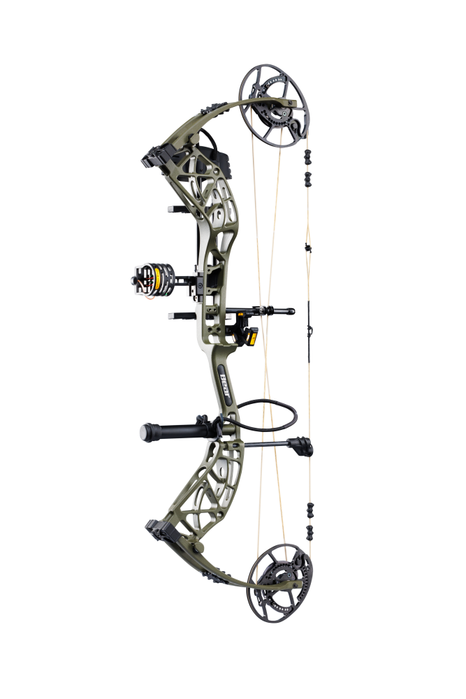 Side view of the Bear Archery Whitetail INT RTH Compound Bow highlighting its modern, lightweight frame.