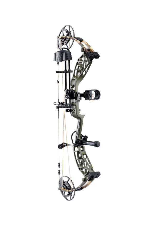 Side view showcasing KillerWave limb dampeners on Bear Archery's Whitetail INT RTH.