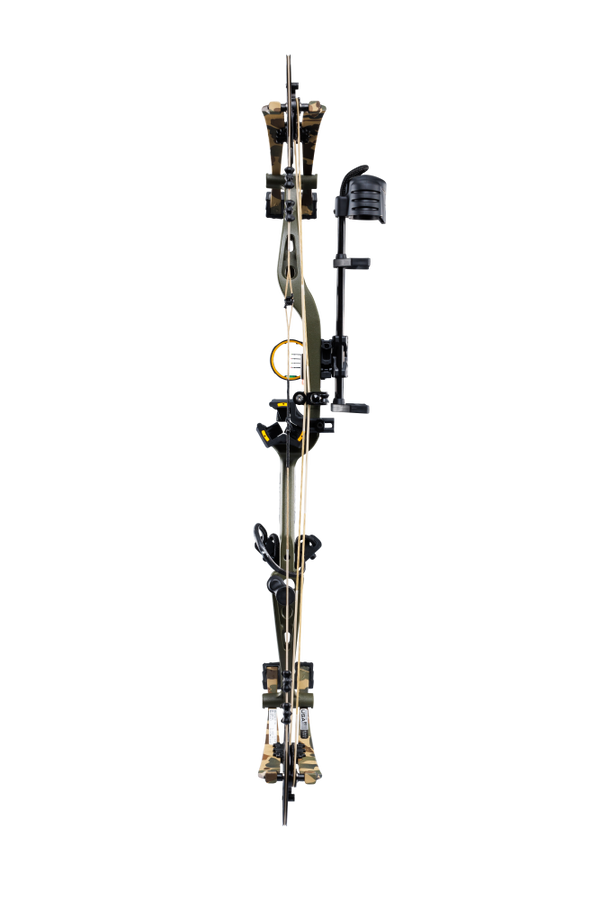 Back view of Bear Archery Whitetail INT RTH compound bow showcasing its 31" axel length.