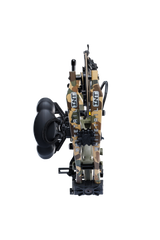 Close up of Bear Archery Whitetail INT RTH compound bow for bowhunting in Throwback Green color.
