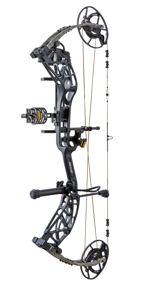 Side view showcasing KillerWave limb dampeners on Bear Archery's Whitetail INT RTH.