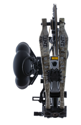 Close up of Bear Archery Whitetail INT RTH compound bow for bowhunting in Veil Whitetail color.