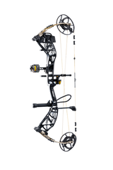 Side view of Bear Archery's Whitetail INT RTH compound bow in color Mossy Oak Bottomland highlighting its KillerWave limb dampeners.