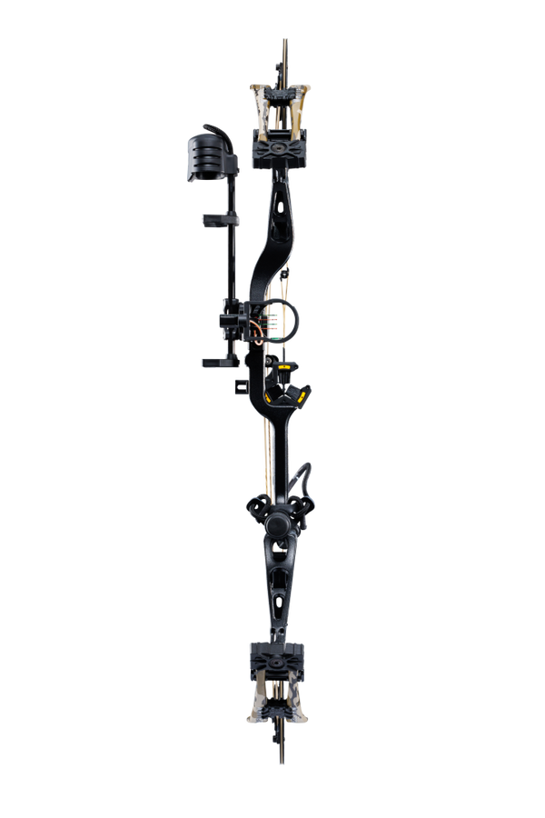 Front view Bear Whitetail INT RTH with EKO cams in color Mossy Oak Bottomland.