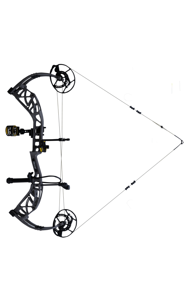 Bear Archery Whitetail INT RTH RTH compound bow with an adjustable draw length from 26 to 30 inches aimed left. 