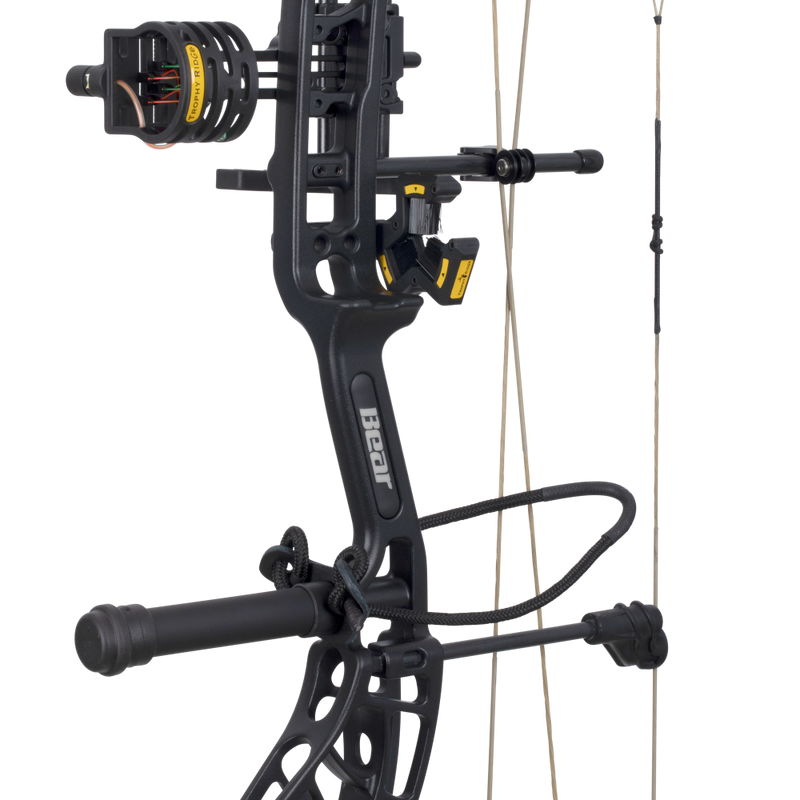 Trophy Ridge RTH kit includes: Fatal 4-pin sight, Whisker Biscuit-V, 5-Spot quiver, snubnose stabilizer, peep sight, and D-loop_6